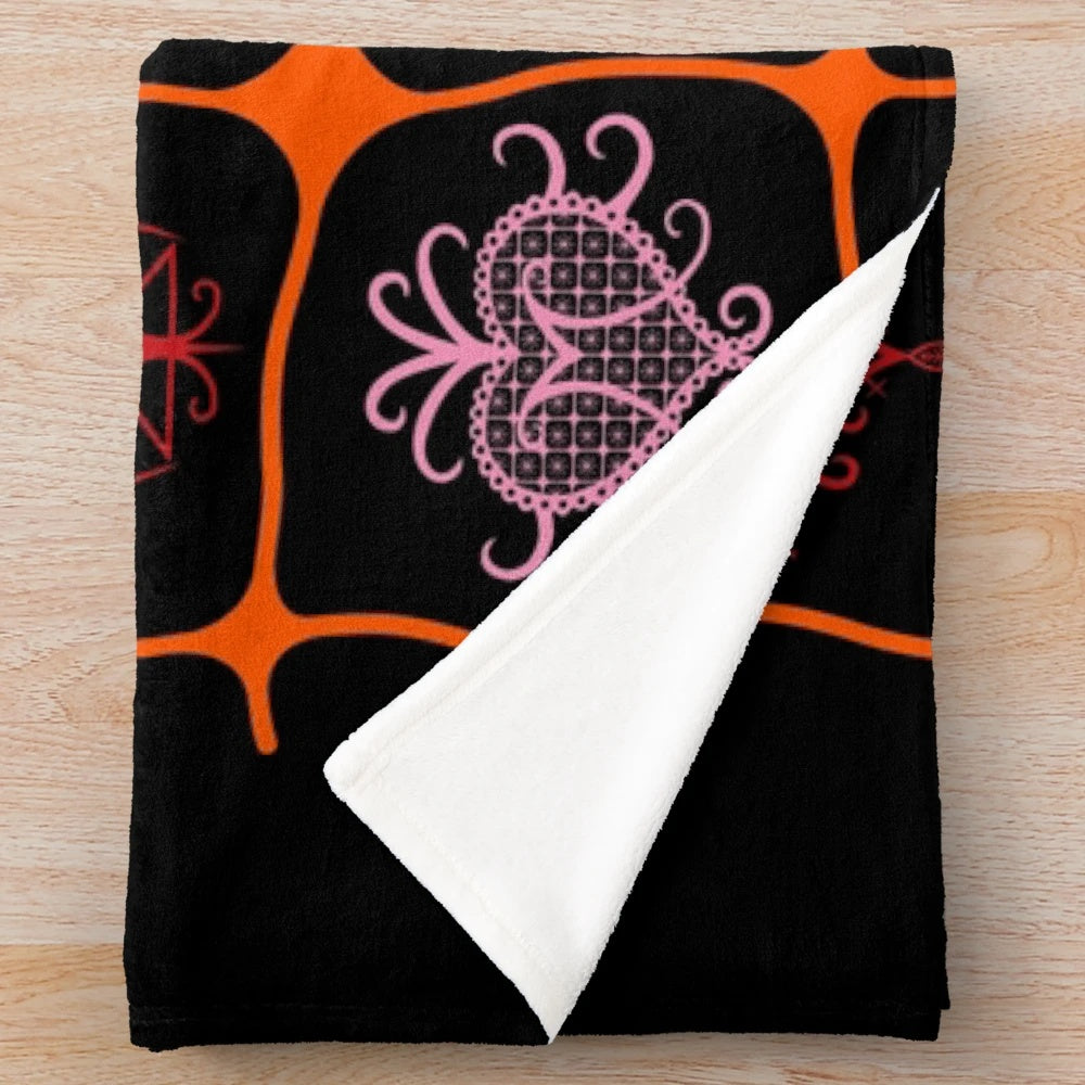Ayizan Plush Blanket featuring Haitian Vodou symbol