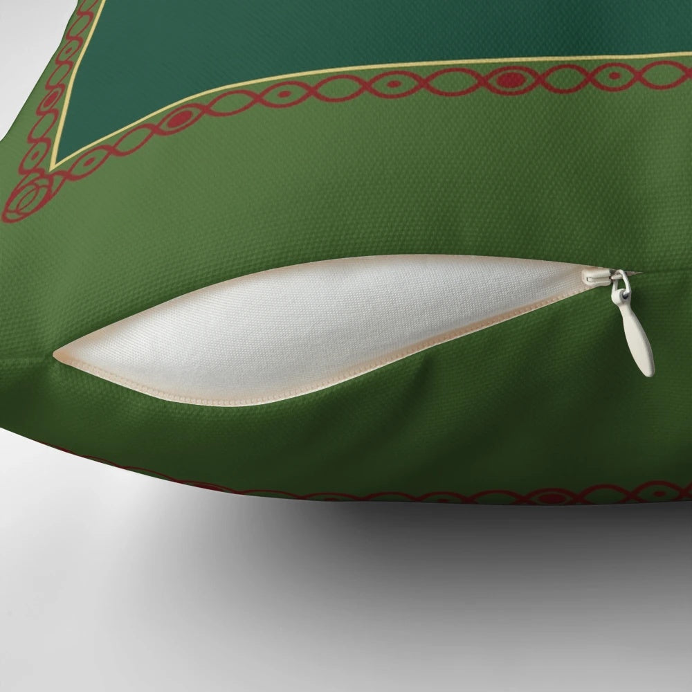 Decorative pillow featuring the iconic Banner of Rohan from the Lord of the Rings fantasy series