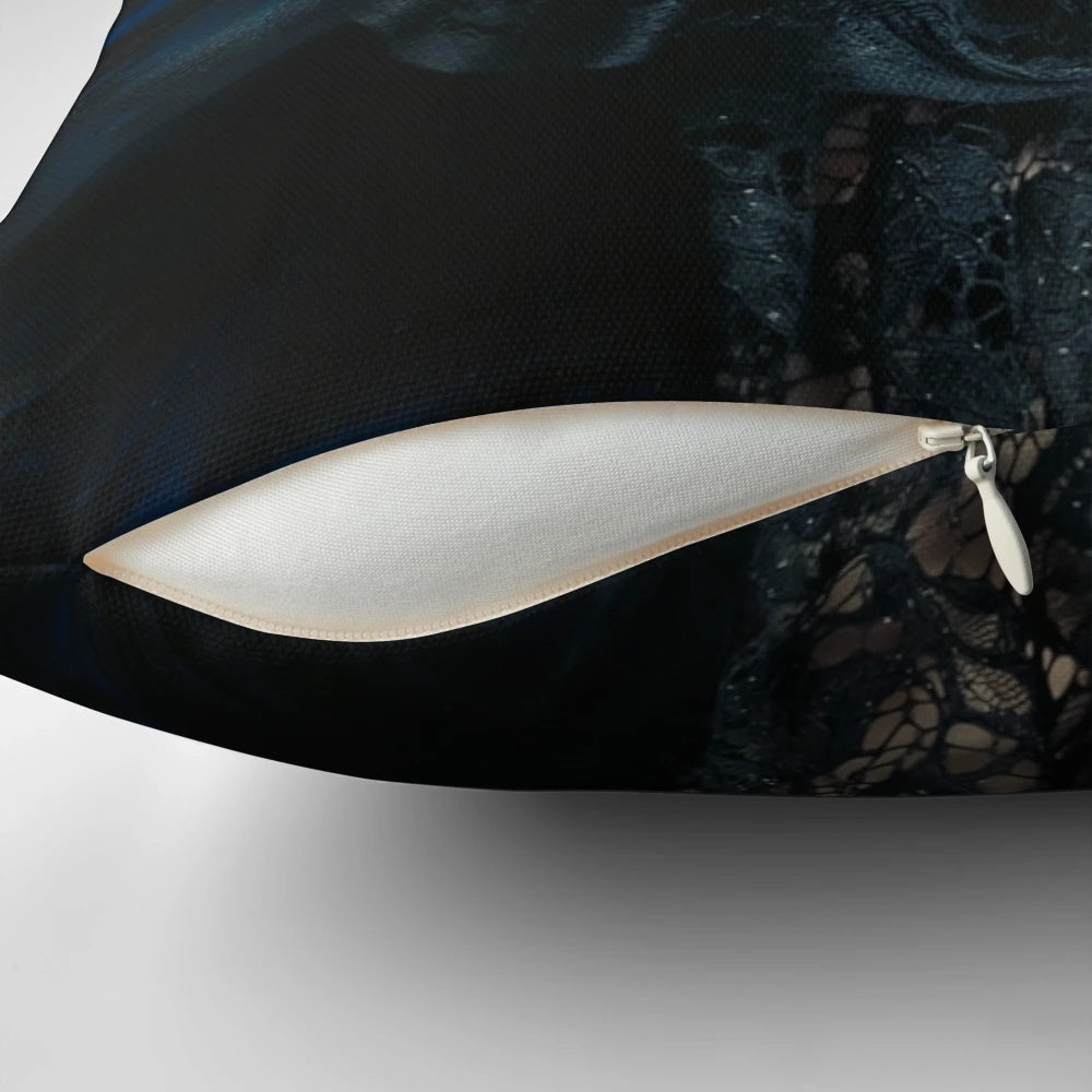 Handcrafted Black Forest Mystic Pillow with Traditional Design