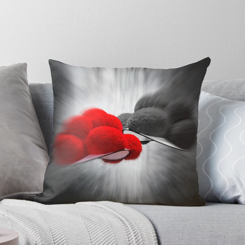Black Forest traditional hats, known as Bollenhuts, featured on a decorative throw pillow