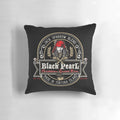 Black Pearl Rum Pillow featuring a pirate skull and Captain Jack Sparrow inspired design