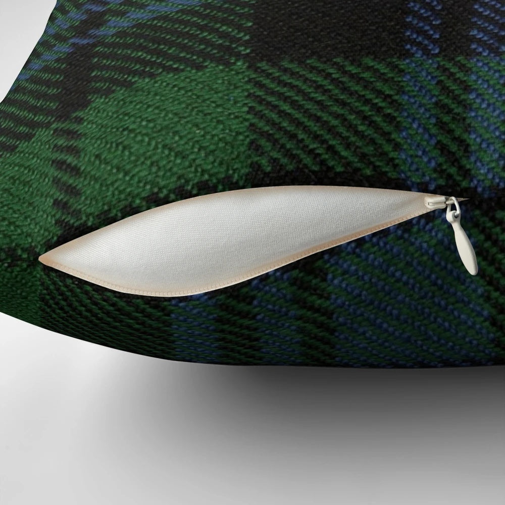 Black Watch tartan pattern pillow, a classic Scottish design