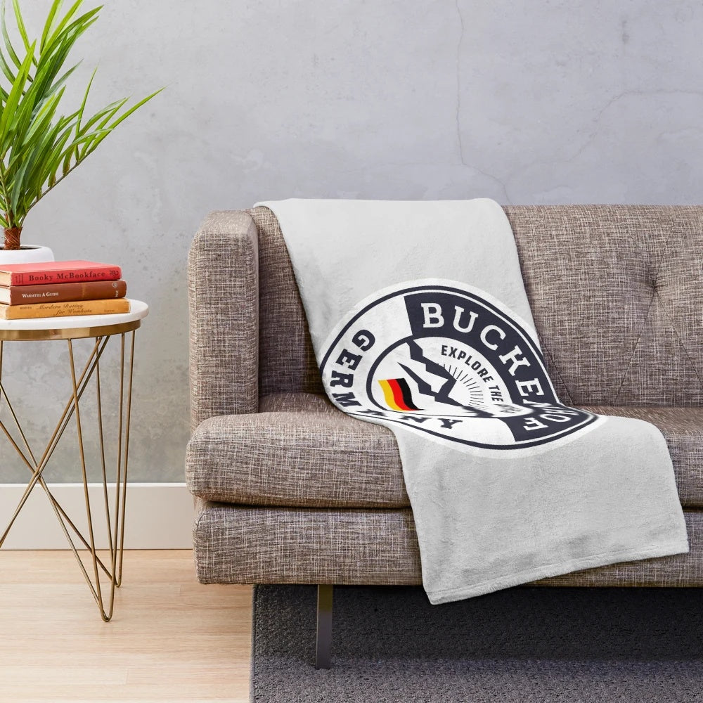 Buckenhof German Black and White Crest Plush Blanket