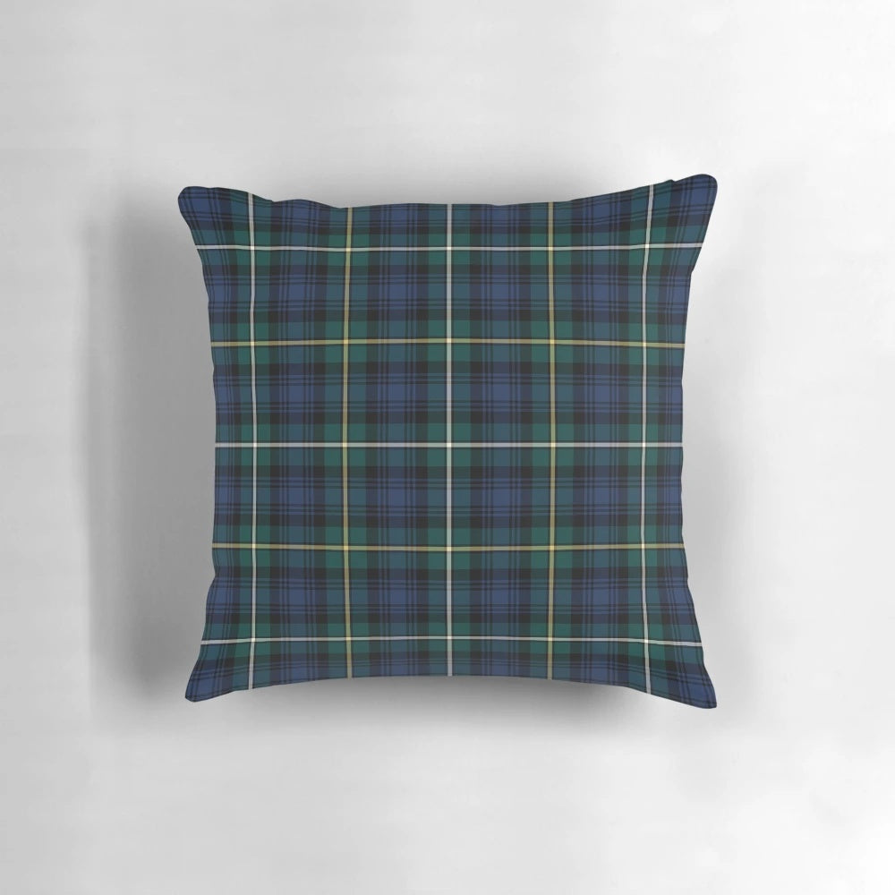Plaid pillow featuring the traditional tartan pattern of the Clan Campbell from Argyll, Scotland.