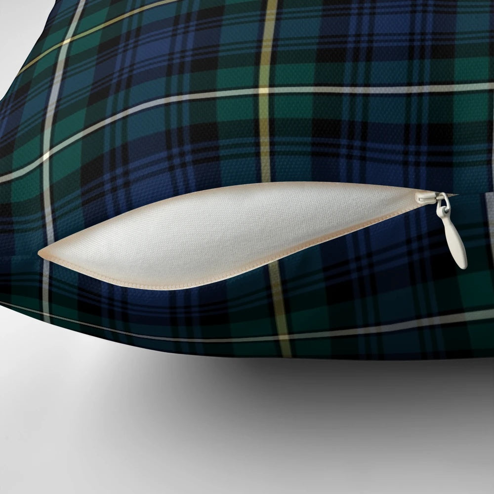 Plaid pillow featuring the traditional tartan pattern of the Clan Campbell from Argyll, Scotland.