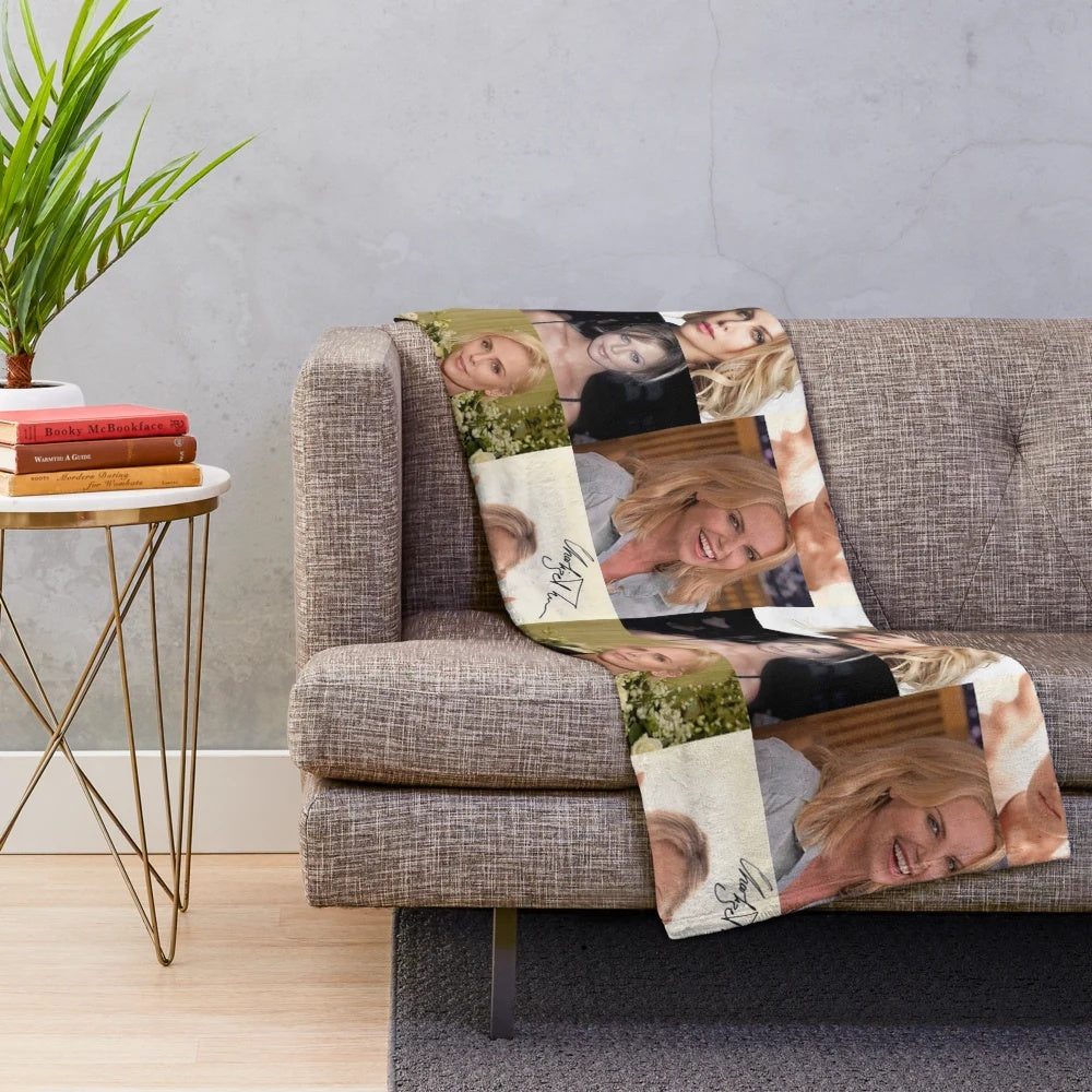 Charlize Theron Collage Plush Blanket