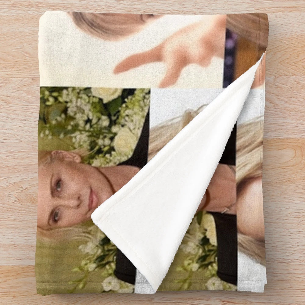 Charlize Theron Collage Plush Blanket