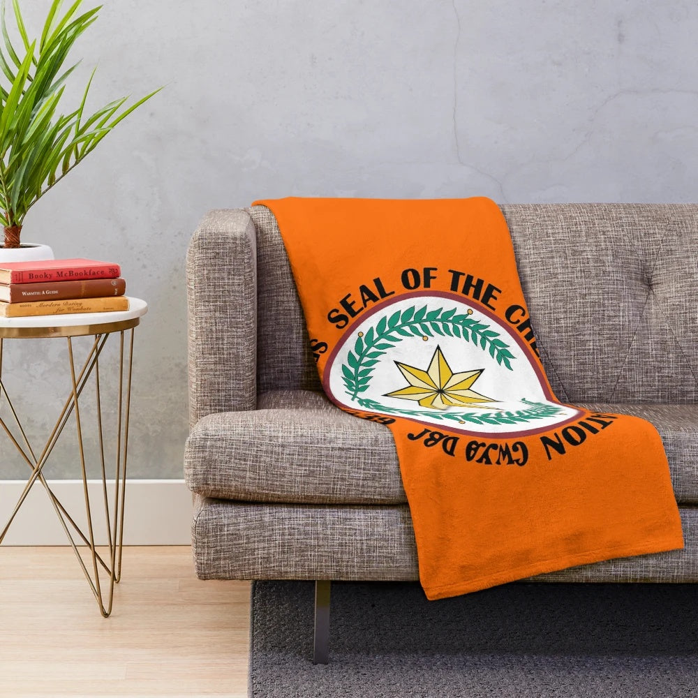 Plush blanket featuring the flag of the Cherokee Nation