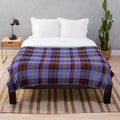 Clan Rutherford tartan plush blanket with traditional Scottish pattern