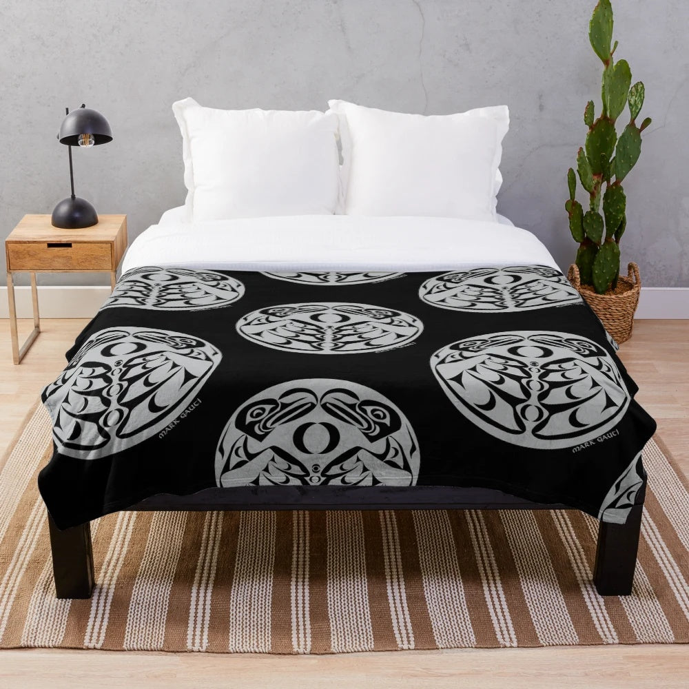 Coast Salish eagle plush blanket