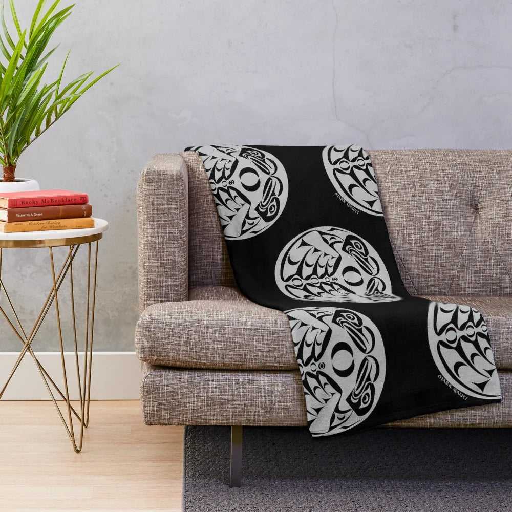 Coast Salish eagle plush blanket
