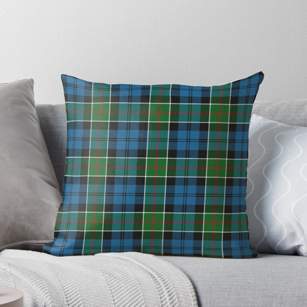 Vibrant Colquhoun Cowans tartan pattern printed on a high-quality pillow for cozy Scottish highland-inspired home decor.