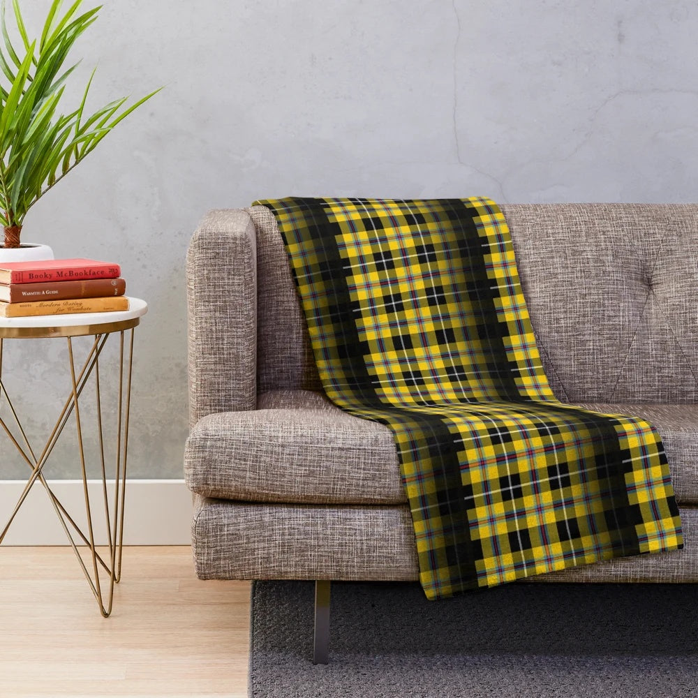 Cornish tartan plush blanket in traditional Celtic pattern
