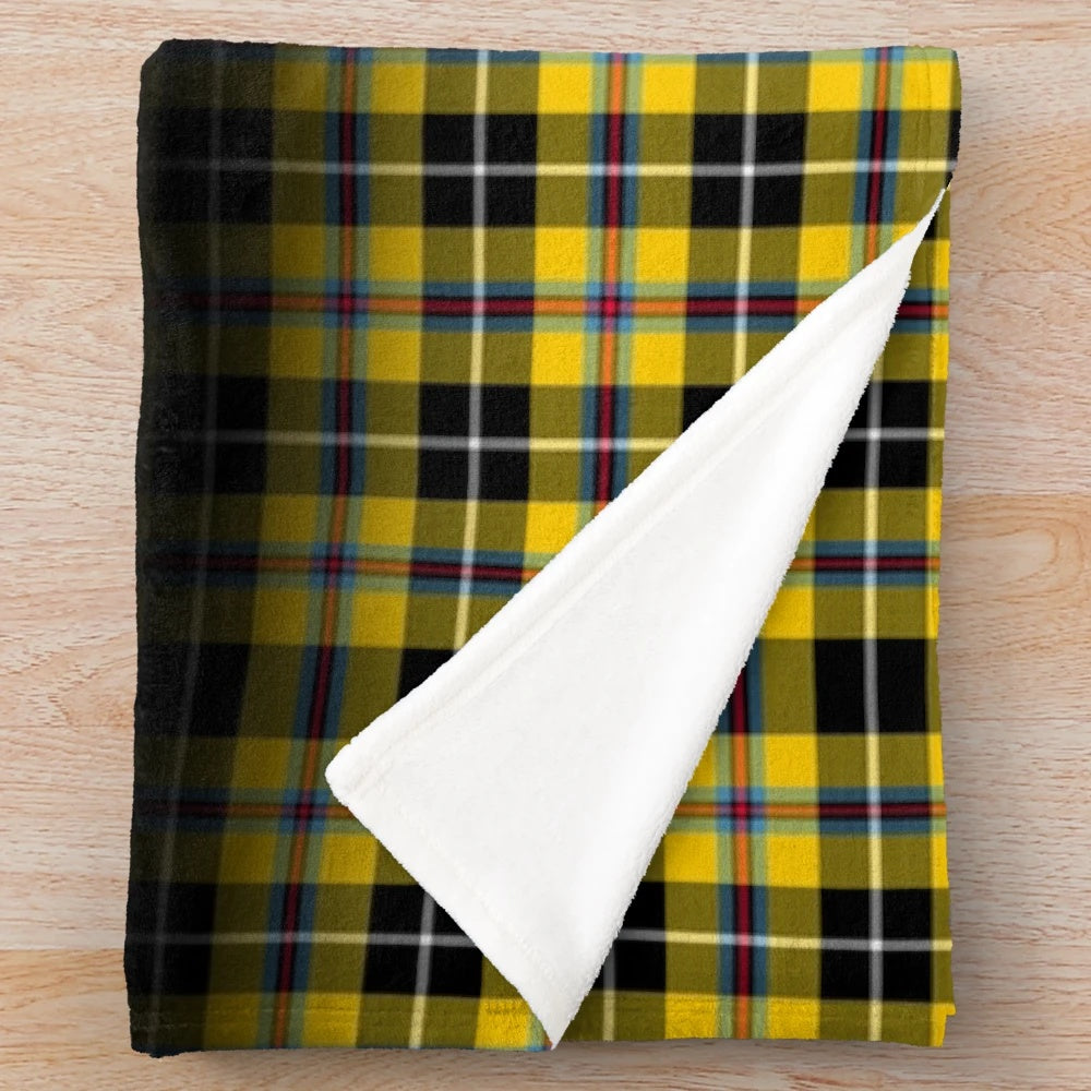 Cornish tartan plush blanket in traditional Celtic pattern