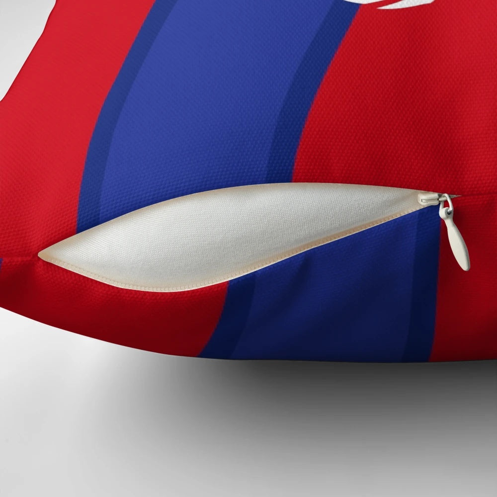 Crystal Palace FC pillow with football club's crest and colors