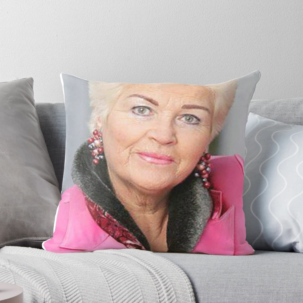 Plush "EastEnders" Pat Butcher Themed Decorative Pillow