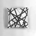 Pillow featuring the iconic black and white striped "Frankenstrat" guitar design popularized by legendary guitarist Eddie Van Halen