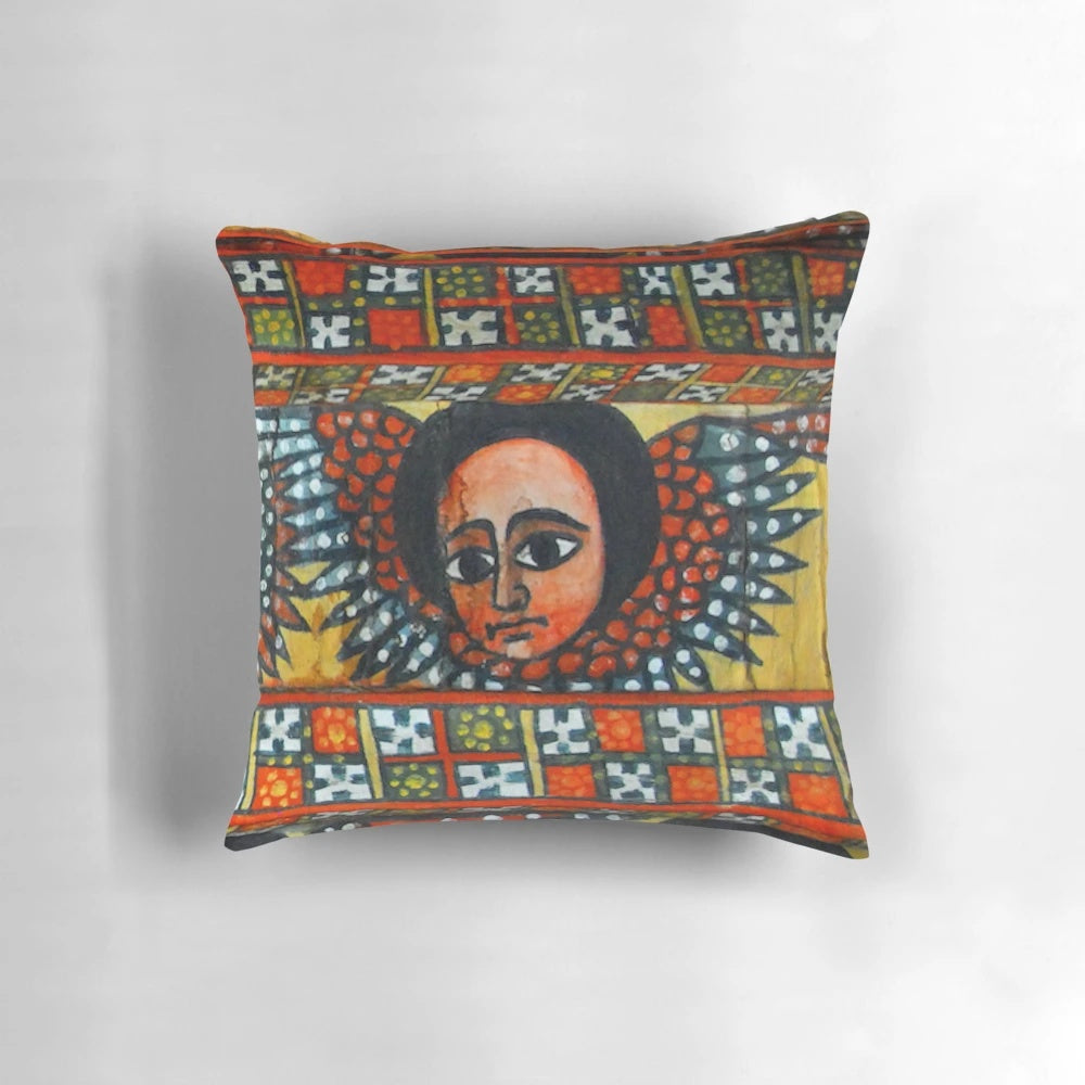 Colorful traditional Ethiopian Habesha pillow with cultural patterns and designs