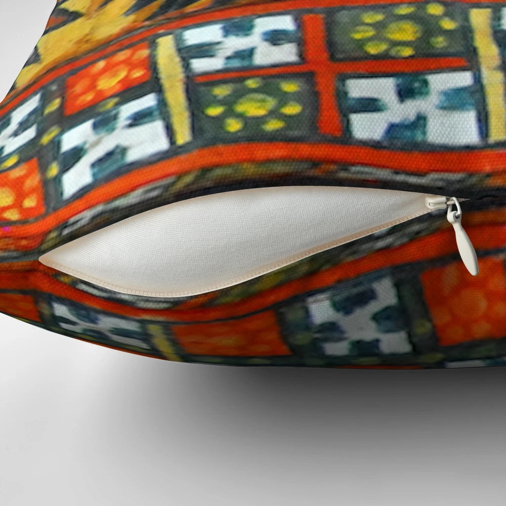 Colorful traditional Ethiopian Habesha pillow with cultural patterns and designs