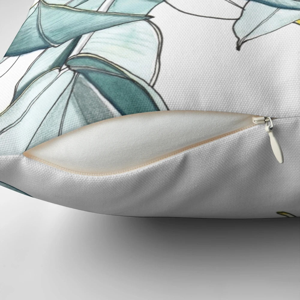 Decorative throw pillow featuring the vibrant yellow flowers of the native Australian eucalyptus mallee plant