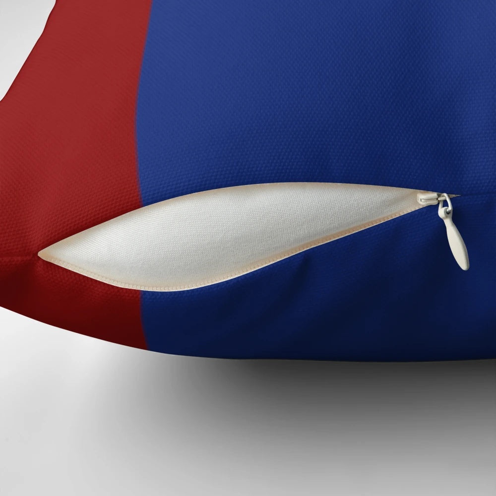 FC Barcelona logo printed on a soft, square throw pillow