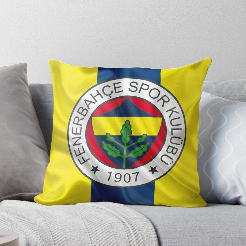 Fenerbahçe football club flag printed on a soft, comfortable pillow for Turkish soccer enthusiasts