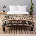 Fijian Masi Tapa Inspired Plush Blanket