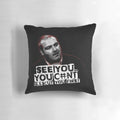 Football hooligan-inspired pillow with a gritty, industrial design