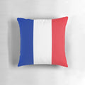 Decorative throw pillow featuring the national flag of France, a symbol of French pride and patriotism.