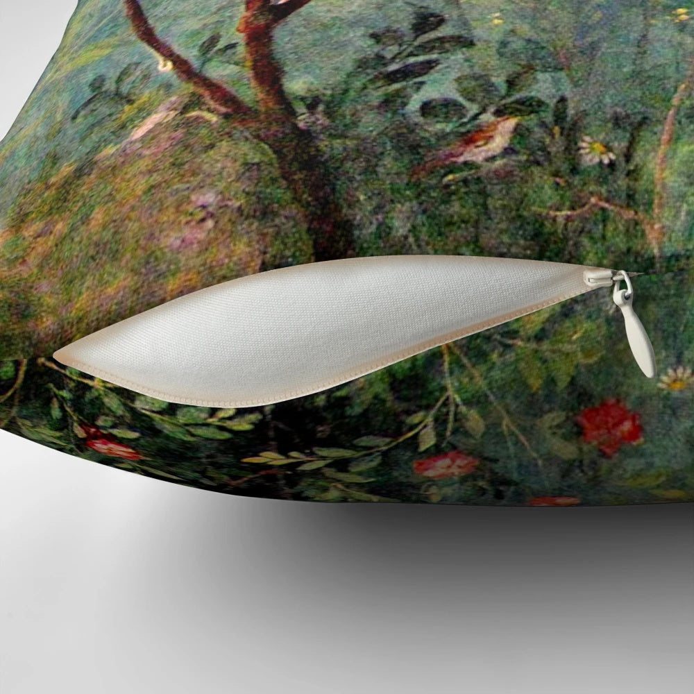 Decorative pillow featuring an ancient Roman fresco from the House of Livia in Prima Porta
