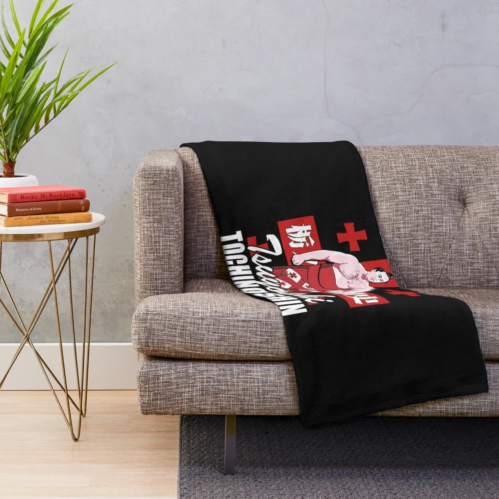 Plush blanket featuring a Japanese sumo wrestler from Georgia