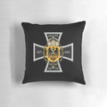 Vintage German 1870 Gott mit Uns Iron Cross design on a decorative throw pillow