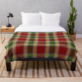 Gibson Clan Tartan Plush Blanket with Ancestral Family Crest
