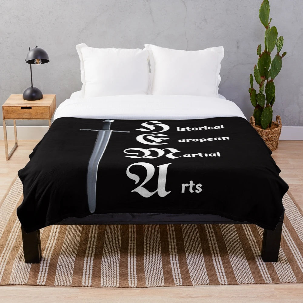 Plush blanket featuring HEMA (Historical European Martial Arts) fencing design
