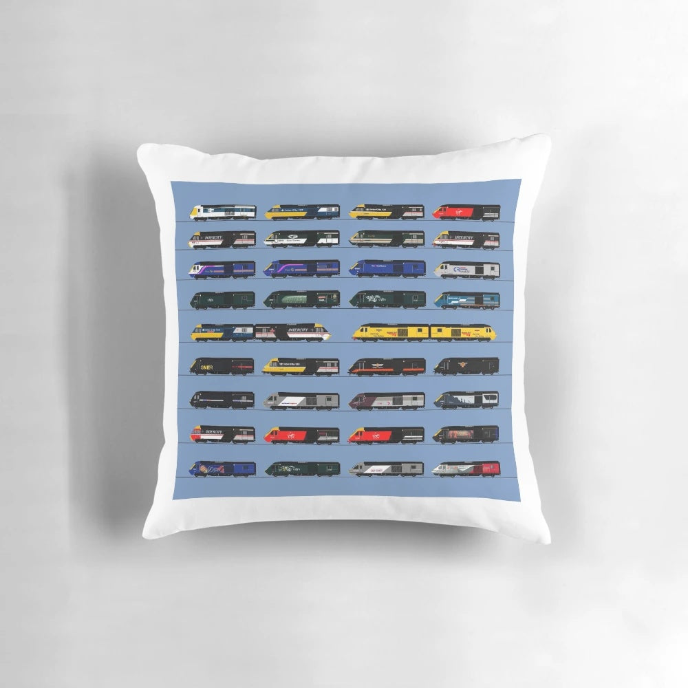 HST Class 43 'Powercar' Pillow featuring the iconic British Intercity 125 locomotive