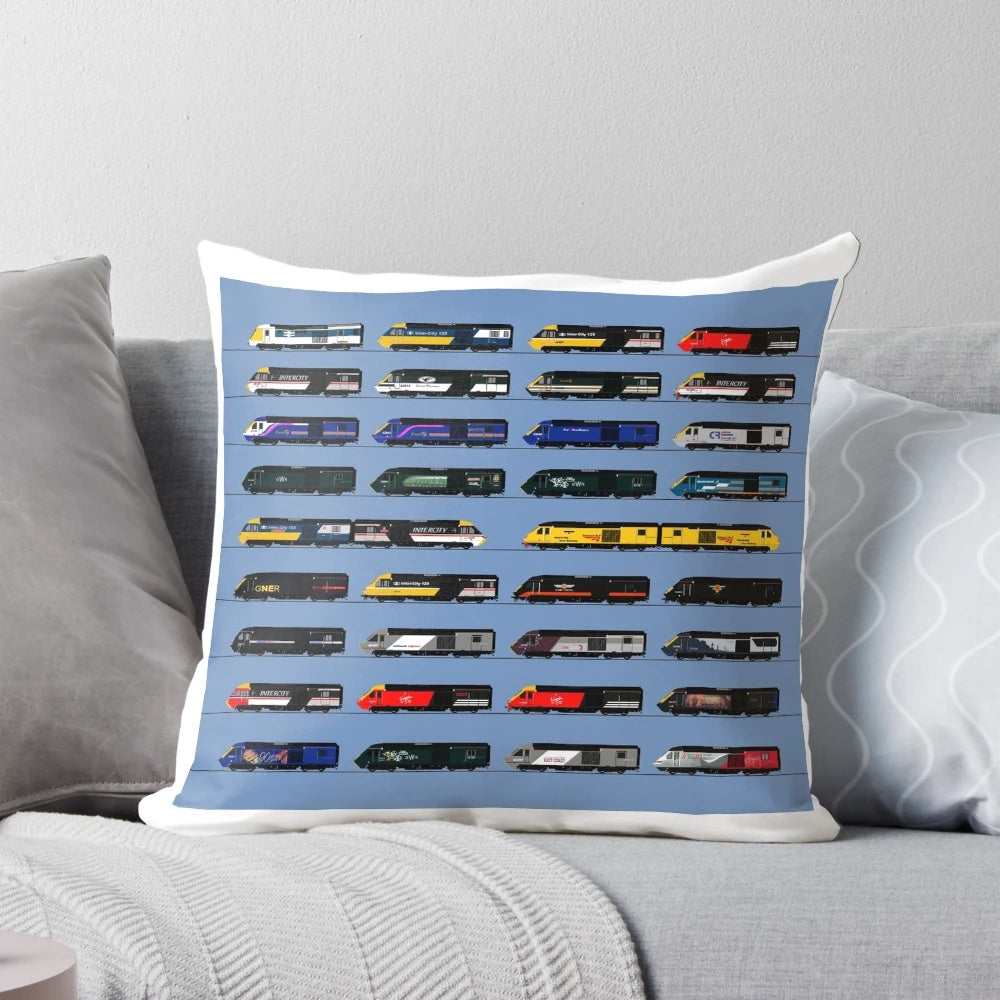 HST Class 43 'Powercar' Pillow featuring the iconic British Intercity 125 locomotive