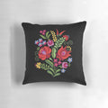 Vibrant Hungarian folk design with red paprika peppers on a black background