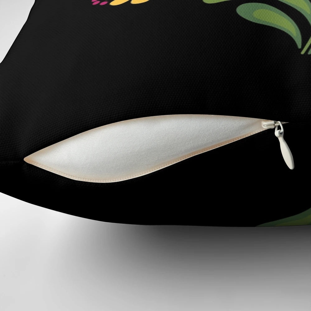 Vibrant Hungarian folk design with red paprika peppers on a black background