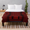 Ifugao weave plush blanket with tribal patterns and symbols