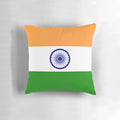 Indian flag printed on a soft, high-quality pillow for patriotic home decor