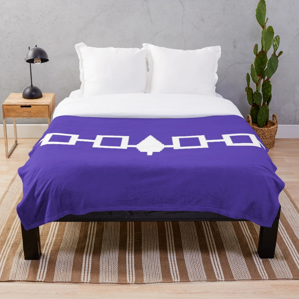 Iroquois Plush Blanket featuring Hiawatha Belt Design