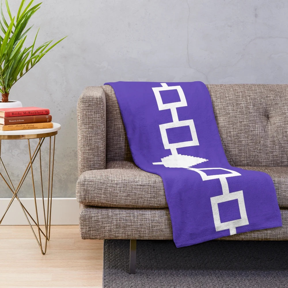 Iroquois Plush Blanket featuring Hiawatha Belt Design