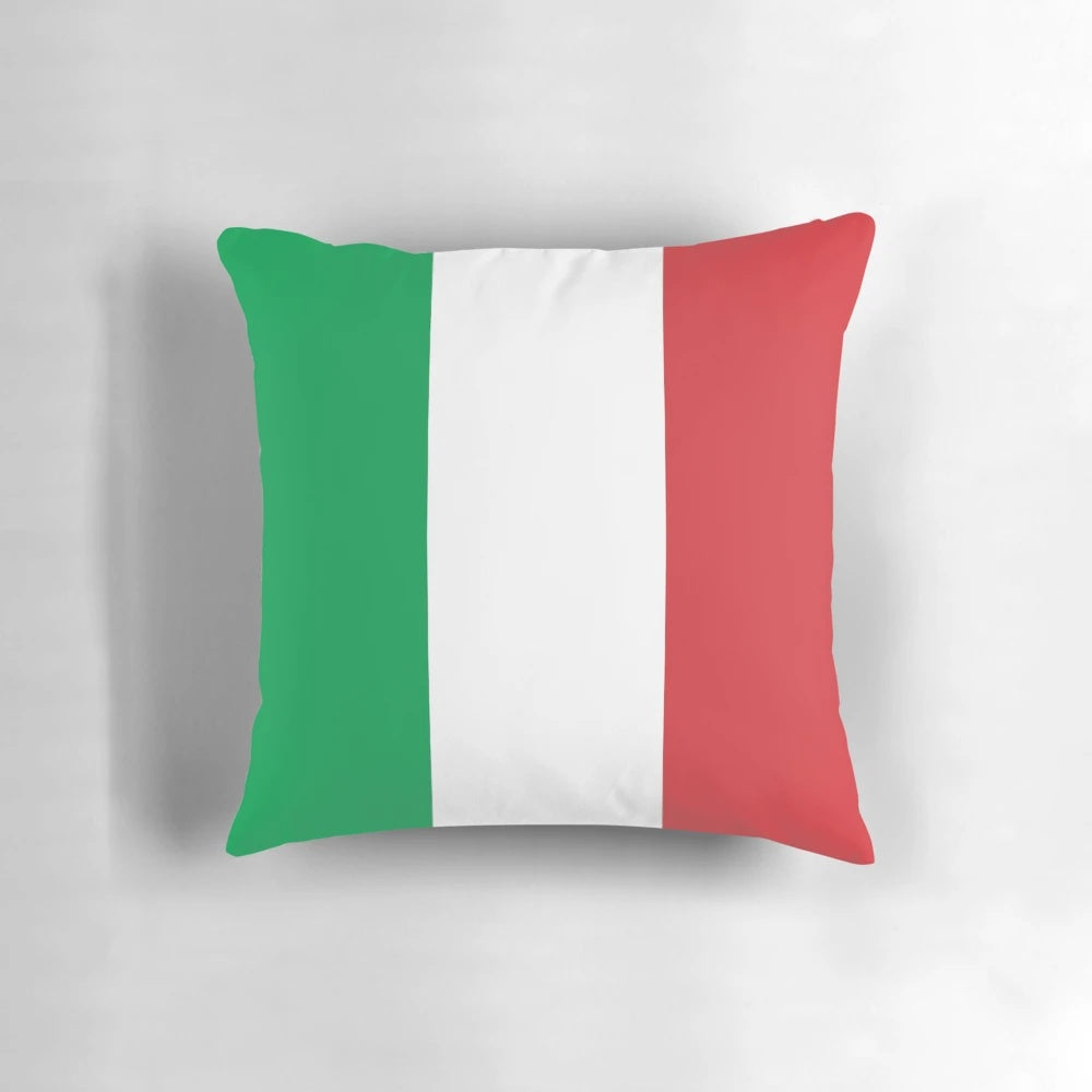 Decorative Italy flag throw pillow with red, white, and green colors