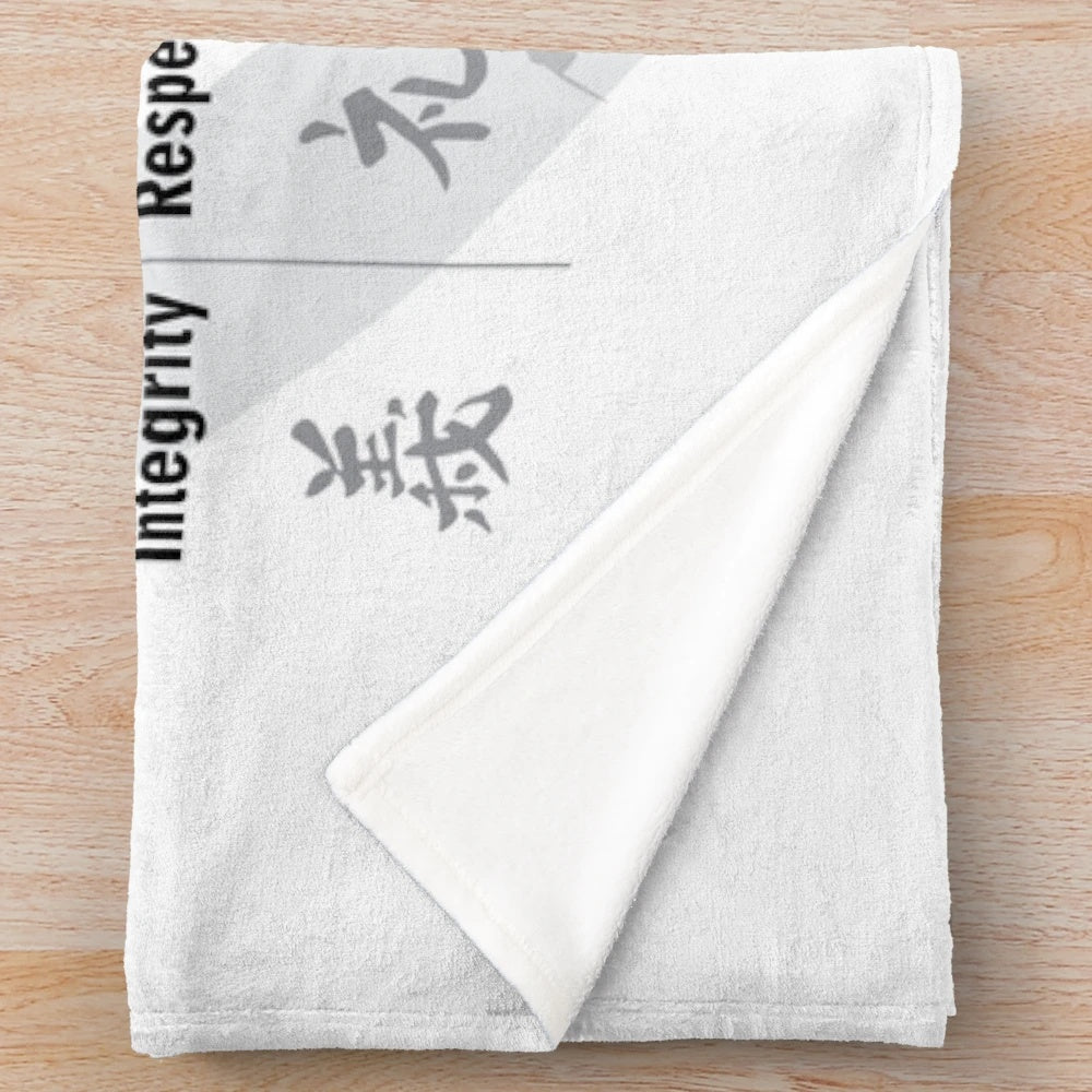 Plush blanket with a Bushido or Japanese samurai warrior design