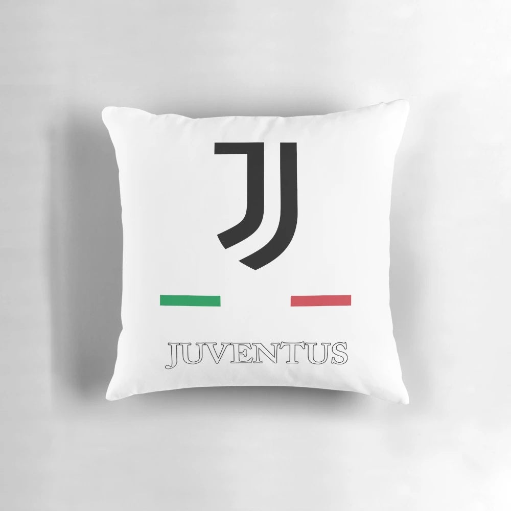 Soft, plush Juventus FC football club logo pillow for passionate soccer fans