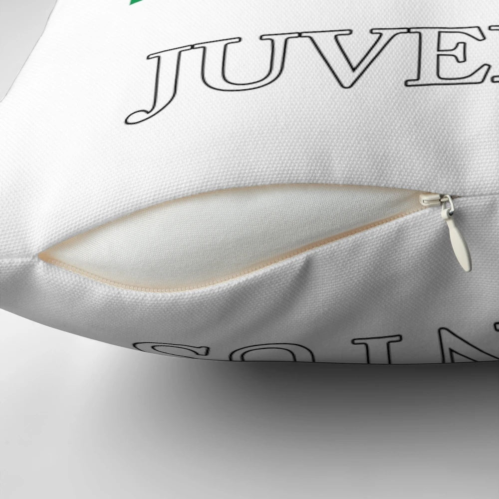 Soft, plush Juventus FC football club logo pillow for passionate soccer fans
