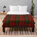 Kirk tartan inspired plush blanket with Scottish clan crest design