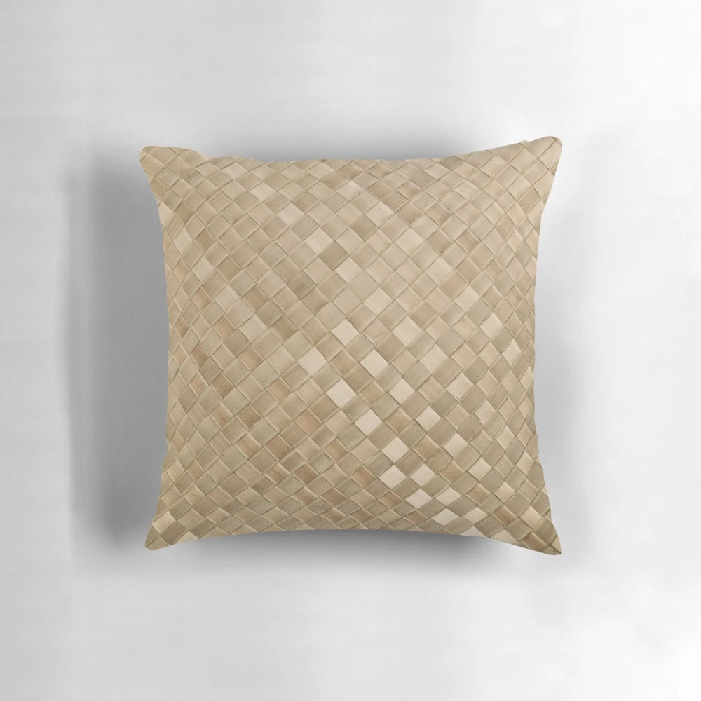 Soft and stylish Lauhala Mat pillow, perfect for adding a touch of tropical flair to any living space.