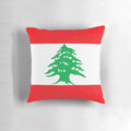 Decorative pillow featuring the iconic flag of Lebanon with the cedar tree design