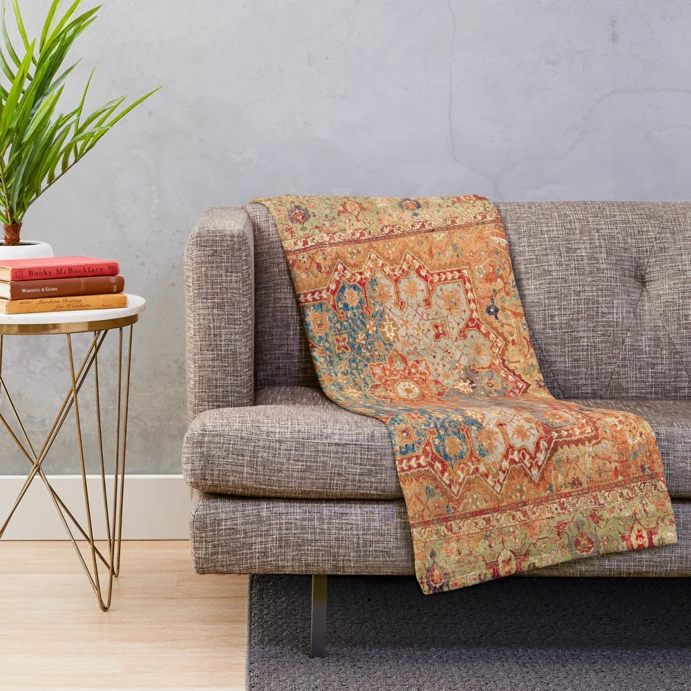 16th century persian carpet print plush blanket